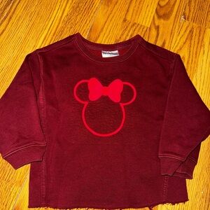 Gap BabyXDisney Kids Maroon Shirt with Red Bow Design